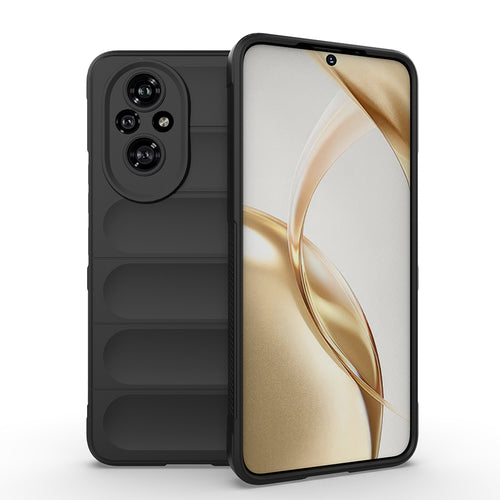 Honor 200 Kılıf Esnek TPU Oyuklu Arka Yüzey Tasarımlı Zore Etnik Silikon Kılıf - Siyah