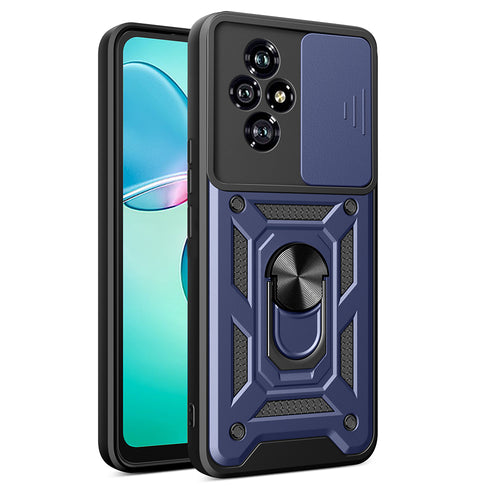 Honor 200 Kılıf Magnetik Standlı Kamera Korumalı Zore Sürgülü Vega Kılıf - Mavi