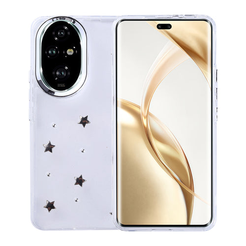 Honor 200 Pro Kılıf Airbag Tasarımlı Simli Şeffaf Zore Kutup Kılıf - Yıldız