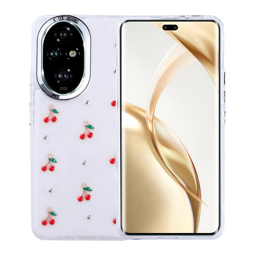 Honor 200 Pro Kılıf Airbag Tasarımlı Simli Şeffaf Zore Kutup Kılıf - Kiraz