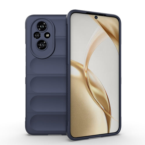 Honor 200 Pro Kılıf Esnek TPU Oyuklu Arka Yüzey Tasarımlı Zore Etnik Silikon Kılıf - Lacivert