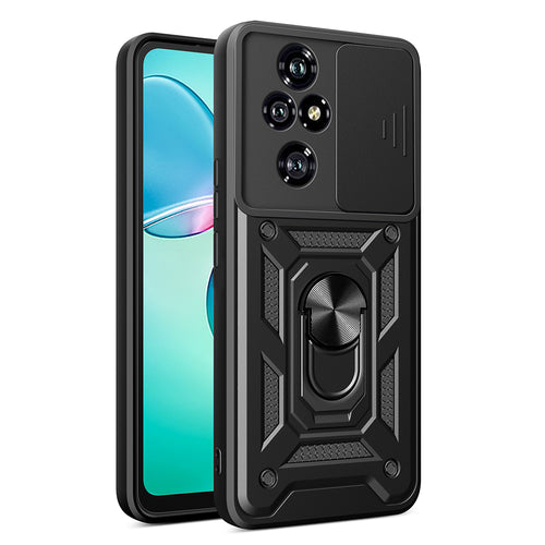 Honor 200 Pro Kılıf Magnetik Standlı Kamera Korumalı Zore Sürgülü Vega Kılıf - Siyah