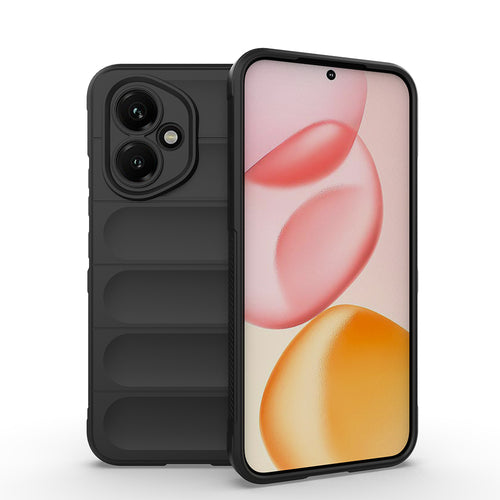 Honor 400 Kılıf Esnek TPU Oyuklu Arka Yüzey Tasarımlı Zore Etnik Silikon Kılıf - Siyah