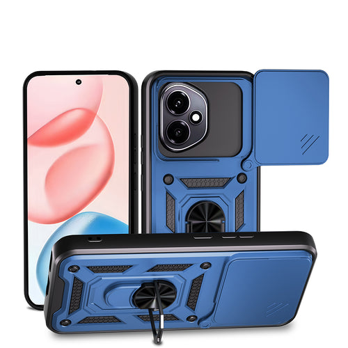 Honor 400 Kılıf Magnetik Standlı Kamera Korumalı Zore Sürgülü Vega Kılıf - Mavi