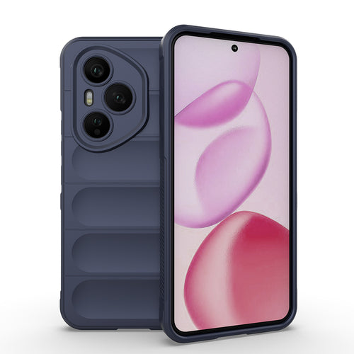 Honor 400 Pro Kılıf Esnek TPU Oyuklu Arka Yüzey Tasarımlı Zore Etnik Silikon Kılıf - Lacivert
