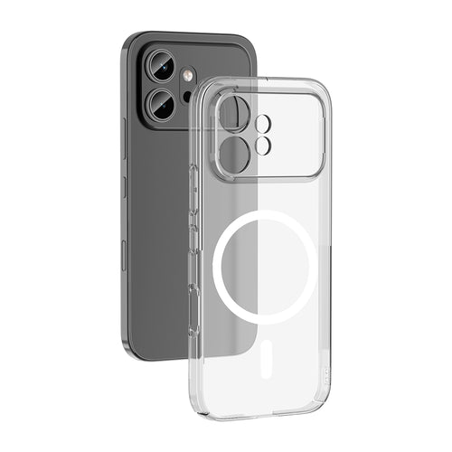 Honor 600 5G Kamera Korumalı M-Safe Şarj Özellikli Şeffaf Zore London Sert PC Kılıf - Şeffaf