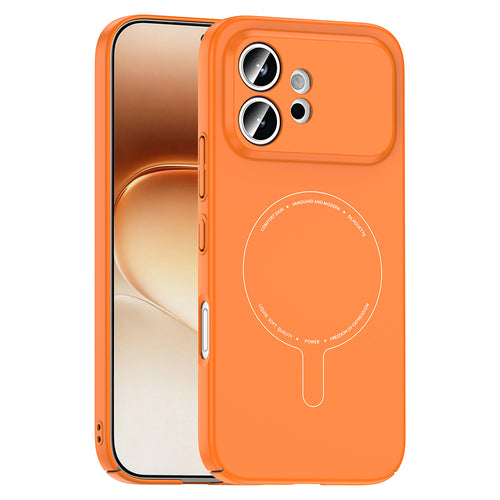 Honor 600 5G Kılıf M-Safe Şarj Özellikli Kamera Korumalı Zore Elio Sert PC Kılıf - Turuncu