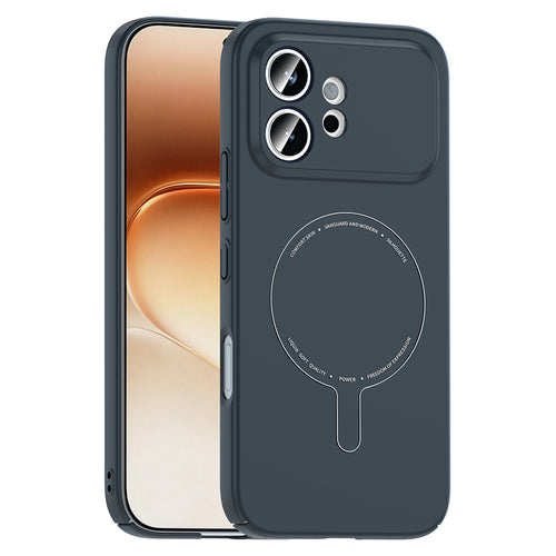 Honor 600 5G Kılıf M-Safe Şarj Özellikli Kamera Korumalı Zore Elio Sert PC Kılıf - Lacivert