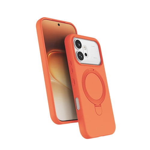 Honor 600 5G Kılıf M-safe Şarj Özellikli Standlı Zore Samara Kılıf - Turuncu
