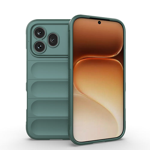 Honor 600 Pro 5G Kılıf Esnek TPU Oyuklu Arka Yüzey Tasarımlı Zore Etnik Silikon Kılıf - Koyu Yeşil