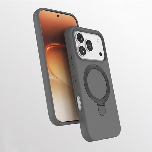 Honor 600 Pro 5G Kılıf M-safe Şarj Özellikli Standlı Zore Samara Kılıf - Titanyum-Gri