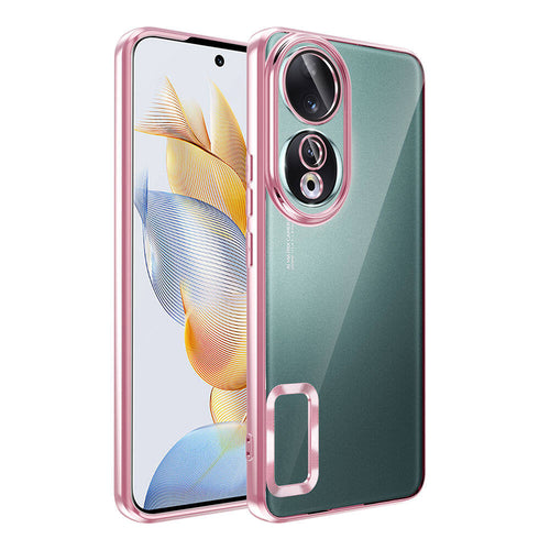 Honor 90 Kılıf Kamera Korumalı Logo Gösteren Zore Omega Kılıf - Rose Gold