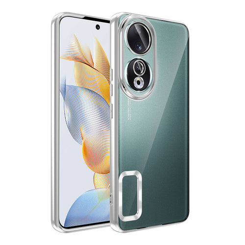 Honor 90 Kılıf Kamera Korumalı Logo Gösteren Zore Omega Kılıf - Gümüş