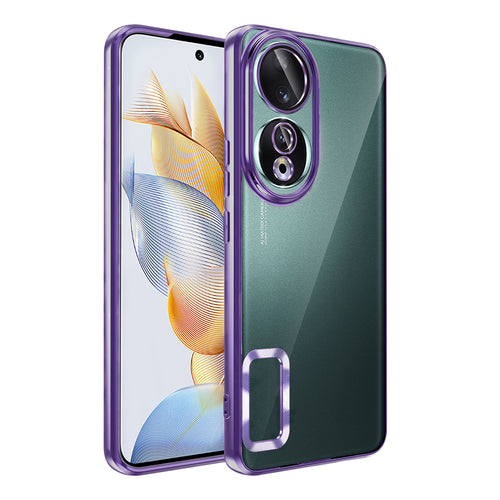 Honor 90 Kılıf Kamera Korumalı Logo Gösteren Zore Omega Kılıf - Derin Mor