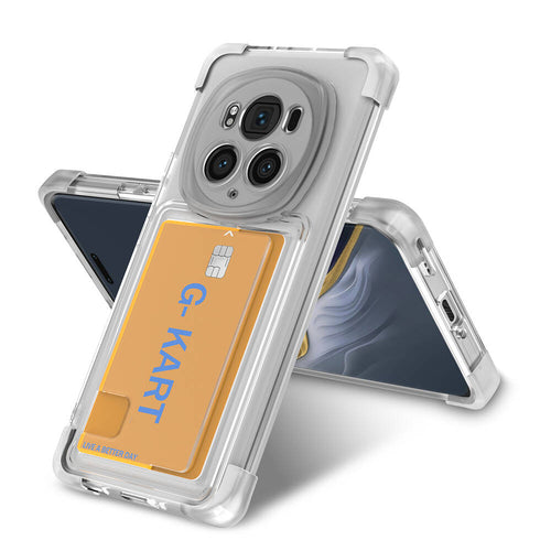 Honor Magic 6 Pro Kılıf Airbag Tasarımlı Şeffaf Kartlıklı Zore G-Kart Kılıf - Şeffaf