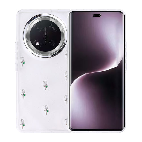 Honor Magic 7 Lite Kılıf Airbag Tasarımlı Simli Şeffaf Zore Kutup Kılıf - Lale