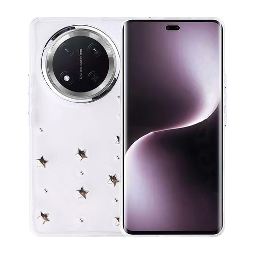 Honor Magic 7 Lite Kılıf Airbag Tasarımlı Simli Şeffaf Zore Kutup Kılıf - Yıldız