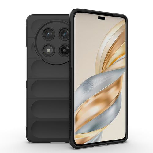 Honor Magic 7 Lite Kılıf Esnek TPU Oyuklu Arka Yüzey Tasarımlı Zore Etnik Silikon Kılıf - Siyah