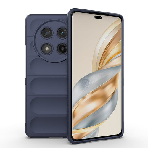 Honor Magic 7 Lite Kılıf Esnek TPU Oyuklu Arka Yüzey Tasarımlı Zore Etnik Silikon Kılıf - Lacivert