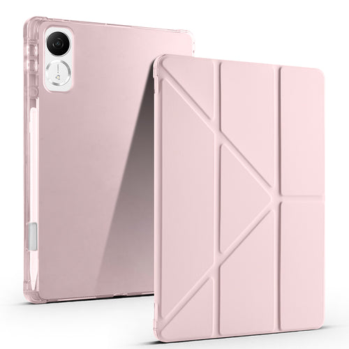 Honor Pad GT Kılıf Zore Tri Folding Kalem Bölmeli Standlı Kılıf - Rose Gold