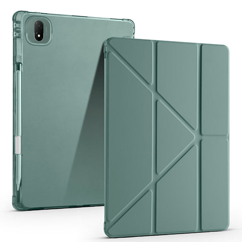 Honor Pad GT Pro Kılıf Zore Tri Folding Kalem Bölmeli Standlı Kılıf - Koyu Yeşil
