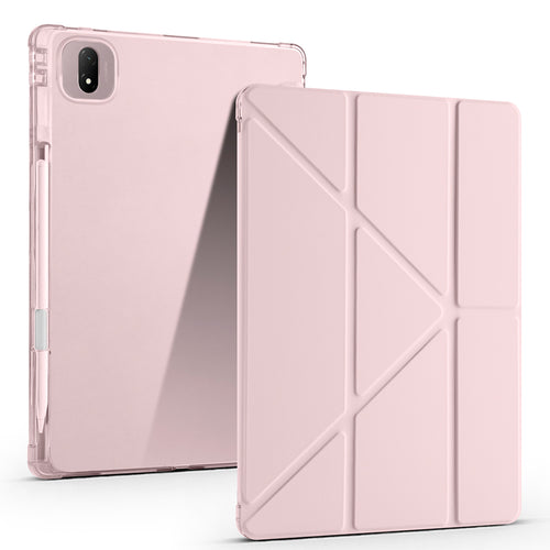 Honor Pad GT Pro Kılıf Zore Tri Folding Kalem Bölmeli Standlı Kılıf - Rose Gold