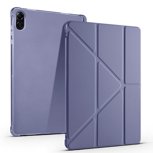 Honor Pad X8A Kılıf Zore Tri Folding Kalem Bölmeli Standlı Kılıf - Mor