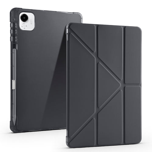 Honor Pad X9 Pro Kılıf Zore Tri Folding Kalem Bölmeli Standlı Kılıf - Siyah