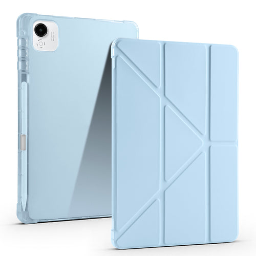 Honor Pad X9 Pro Kılıf Zore Tri Folding Kalem Bölmeli Standlı Kılıf - Mavi