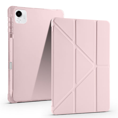 Honor Pad X9 Pro Kılıf Zore Tri Folding Kalem Bölmeli Standlı Kılıf - Rose Gold
