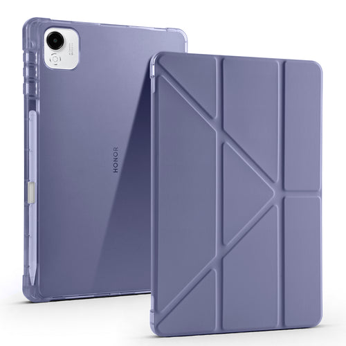 Honor Pad X9 Pro Kılıf Zore Tri Folding Kalem Bölmeli Standlı Kılıf - Mor