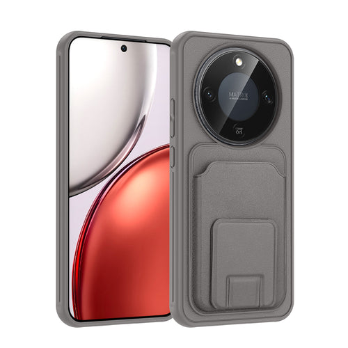 Honor X9D Kılıf Kartlıklı TPU Zore Bikart Kılıf - Gri