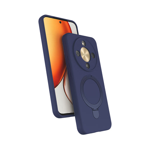 Honor X9D Kılıf M-safe Şarj Özellikli Standlı Zore Samara Kılıf - Lacivert