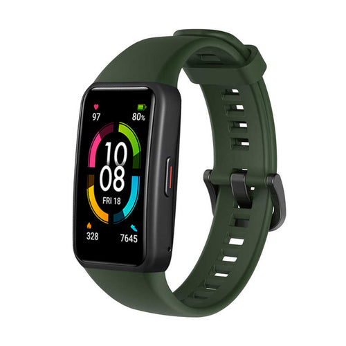 Huawei Band 6 Zore KRD-47 Silikon Kordon - Koyu Yeşil