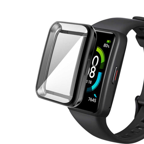 Huawei Band 7 Zore Watch Gard 09 Koruyucu Silikon - Siyah