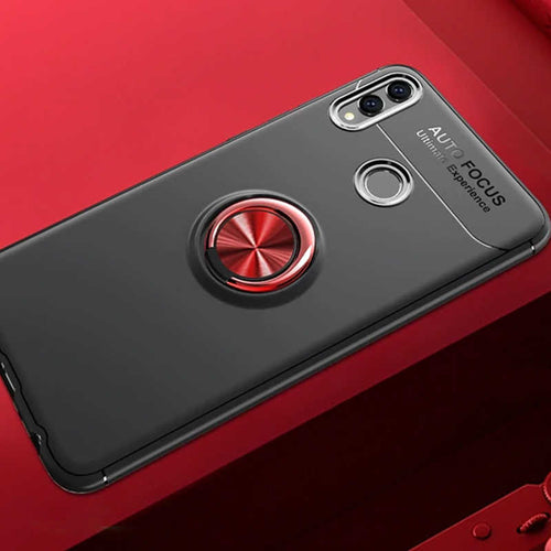 Huawei Honor 8C Kılıf Zore Ravel Silikon Kılıf - Siyah-Kırmızı