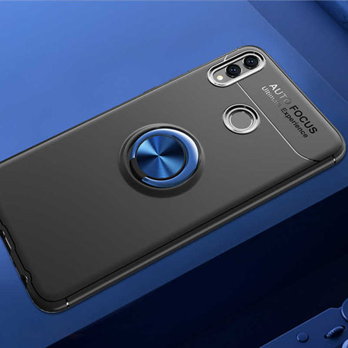 Huawei Honor 8C Kılıf Zore Ravel Silikon Kılıf - Siyah-Mavi