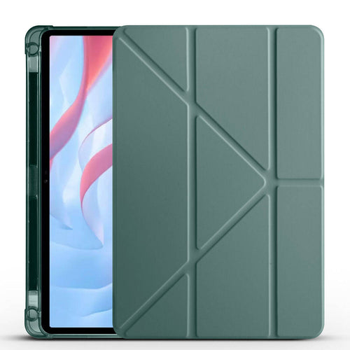 Huawei Honor Pad X8 Pro 11.5' Kılıf Zore Tri Folding Kalem Bölmeli Standlı Kılıf - Koyu Yeşil