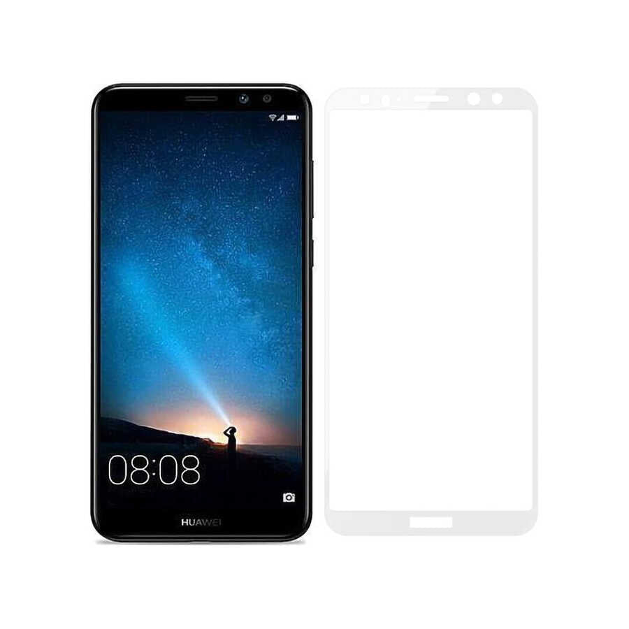 Huawei Mate 10 Lite Davin 5D Cam Ekran Koruyucu - Beyaz