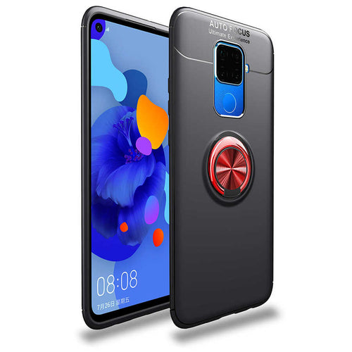 Huawei Mate 30 Lite Kılıf Zore Ravel Silikon Kılıf - Siyah-Kırmızı