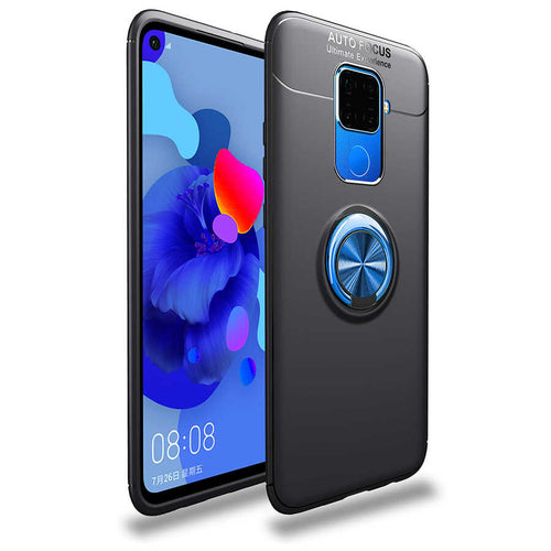 Huawei Mate 30 Lite Kılıf Zore Ravel Silikon Kılıf - Siyah-Mavi