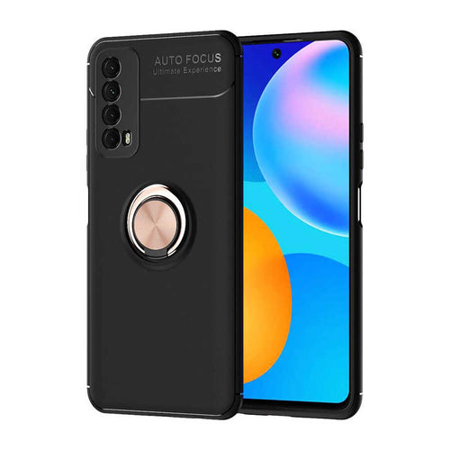 Huawei P Smart 2021 Kılıf Zore Ravel Silikon Kılıf - Siyah-Rose Gold