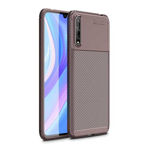 Huawei P Smart S (Y8P) Kılıf Zore Negro Silikon Kılıf - Kahverengi