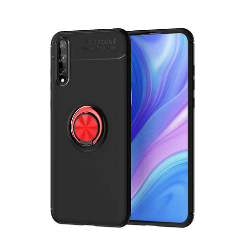 Huawei P Smart S (Y8P) Kılıf Zore Ravel Silikon Kılıf - Siyah-Kırmızı