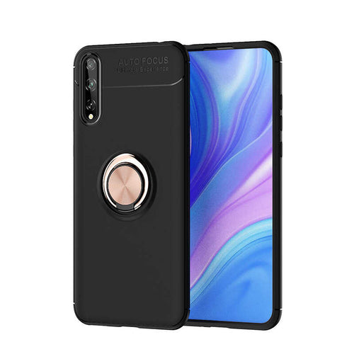 Huawei P Smart S (Y8P) Kılıf Zore Ravel Silikon Kılıf - Siyah-Rose Gold