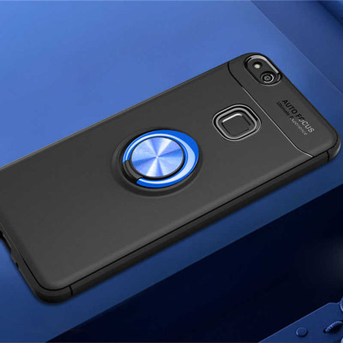 Huawei P10 Lite Kılıf Zore Ravel Silikon Kılıf - Siyah-Mavi