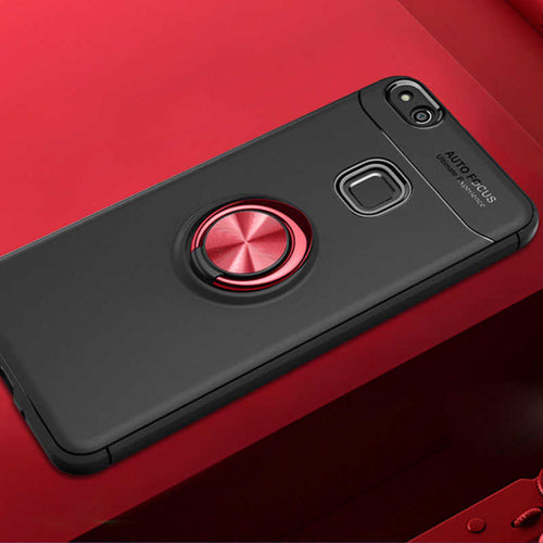 Huawei P10 Lite Kılıf Zore Ravel Silikon Kılıf - Siyah-Kırmızı