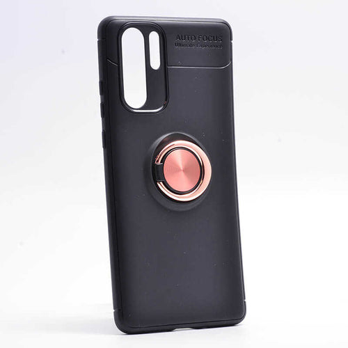 Huawei P30 Pro Kılıf Zore Ravel Silikon Kılıf - Siyah-Rose Gold