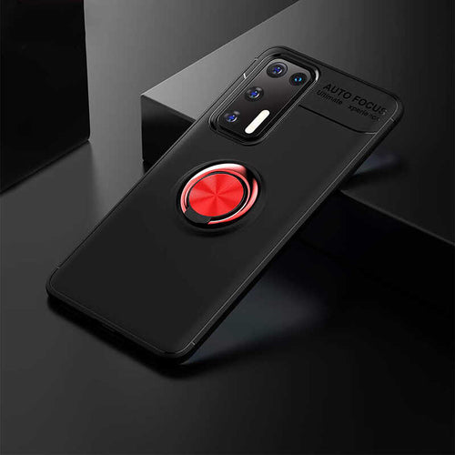 Huawei P40 Kılıf Zore Ravel Silikon Kılıf - Siyah-Kırmızı