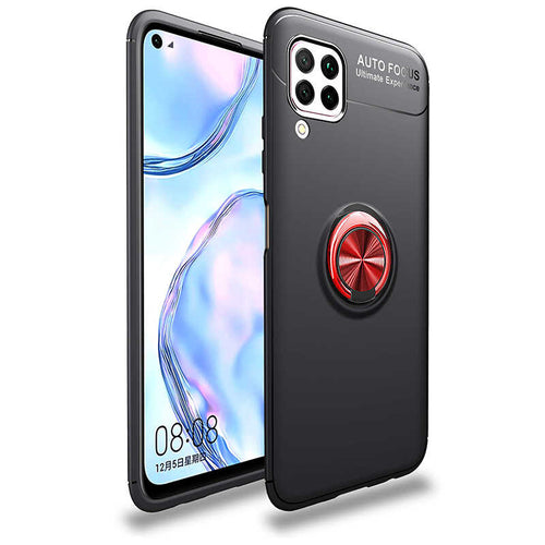Huawei P40 Lite Kılıf Zore Ravel Silikon Kılıf - Siyah-Kırmızı